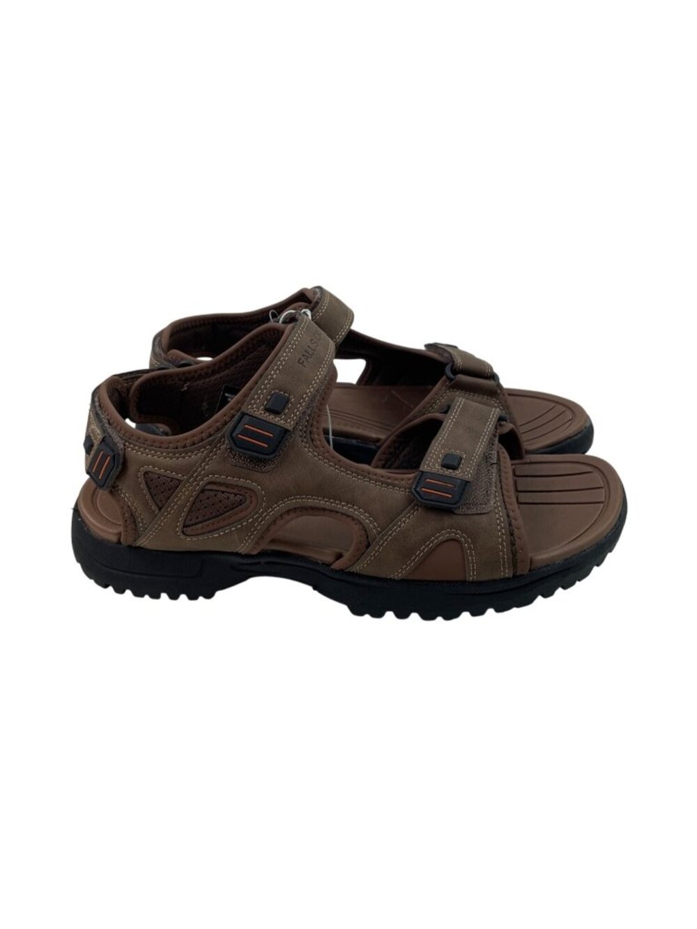 Falls Creek Beck Mens Size 12M Brown Adjustable Sandals